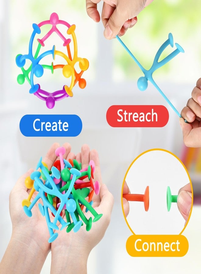 GOLDGE 28 Pack Suction Cup Fidget Toys Sensory Set - Pop, Pull & Stick Travel Sensory Toys for Kids with Autism, ADHD - Stress Relief Fidget Toy for Children Ages 3+, Assorted Colors for Boys & Girls - Image 5